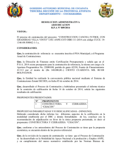 gobierno autonomo municipal de cocapata - Sistema de