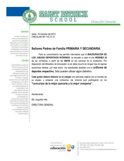 inauguraci&oacute;n juegos 2014 - 2015 - Saint Patrick School