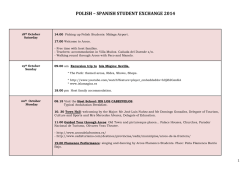 CAMP CZORSZTYN 2013 AGENDA &ndash; 3rd - Polonia 2014