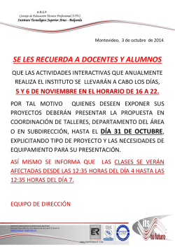 recordatorio de la m.. - Instituto Tecnol&oacute;gico Superior