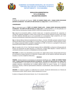 GOBIERNO AUTONOMO MUNICIPAL DE COCAPATA TERCERA