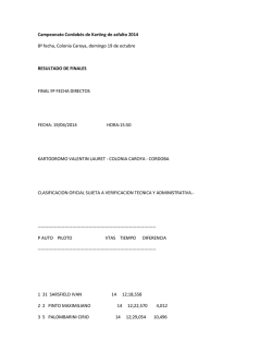 Results Prov Kart asf 2014 Fecha 8 Directos 9a y 10a Caroya Finales