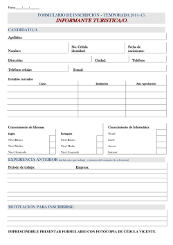 Descargar Formulario - Direcci&oacute;n de Turismo de Rocha