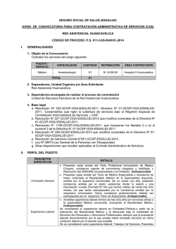 AVISO DE CONVOCATORIA - EsSalud