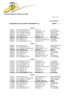 Calendario Juvenil Preferente 2014-2015 - CD San Isidro