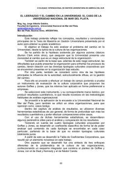 el liderazgo y el cambio en la universidad. el caso de la universidad