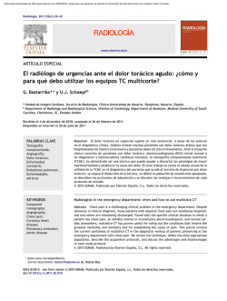 El radi&oacute;logo de urgencias ante el dolor tor&aacute;cico agudo: &iquest;c&oacute;mo y