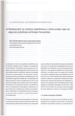 Redescubrir la cr&oacute;nica radiof&oacute;nica o c&oacute;mo evitar caer en algunas