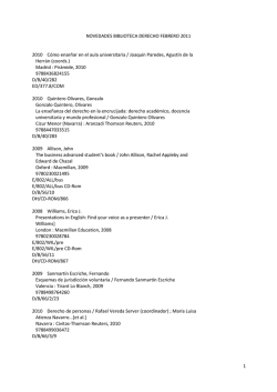 1 NOVEDADES BIBLIOTECA DERECHO FEBRERO 2011 2010