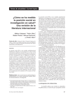 &iquest;C&oacute;mo se ha medido la posici&oacute;n social en investigaci&oacute;n - SciELO