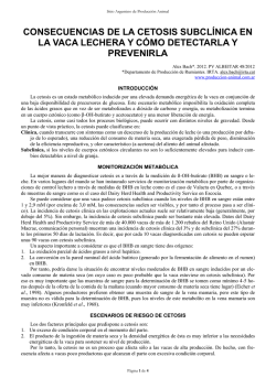 consecuencias de la cetosis subcl&iacute;nica en la vaca lechera y c&oacute;mo