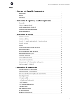 &Iacute;ndice 1 C&oacute;mo leer este Manual de Funcionamiento 2 Instrucciones