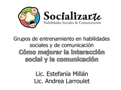Grupos de entrenamiento en habilidades sociales y de - Socializarte