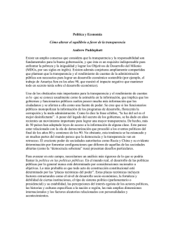 Pol&iacute;tica y Econom&iacute;a C&oacute;mo alterar el equilibrio a - The Carter Center