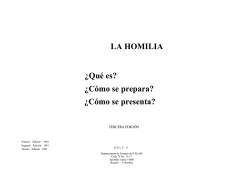 LA HOMILIA &iquest;Qu&eacute; es? &iquest;C&oacute;mo se prepara? &iquest;C&oacute;mo se presenta?
