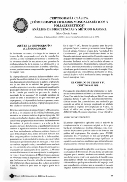 CRIPTOGRAF&Iacute;A CL&Aacute;SICA. &iquest;C&Oacute;MO ROMPER - UPCommons