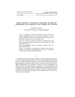 C&oacute;mo obtener ecuaciones reducidas de Riccati invariantes con