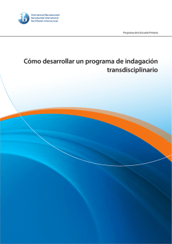 C&oacute;mo desarrollar un programa de indagaci&oacute;n transdisciplinario
