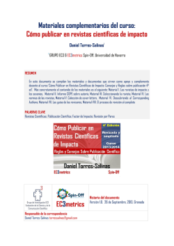 Materiales complementarios del curso: C&oacute;mo publicar en revistas