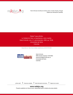 Redalyc.La Calidad de Vida, su importancia y c&oacute;mo medirla
