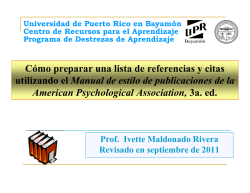 C&oacute;mo preparar una lista de referencias y citas utilizando el Manual