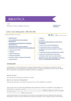 C&oacute;mo citar bibliograf&iacute;a: UNE-ISO 690