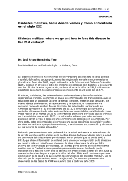 Diabetes mellitus, hacia d&oacute;nde vamos y c&oacute;mo - SciELO - Infomed