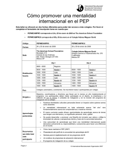 C&oacute;mo promover una mentalidad internacional en el PEP - The