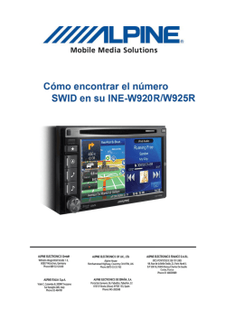 C&oacute; t l &uacute; C&oacute;mo encontrar el n&uacute;mero SWID en su INE-W920R - Alpine