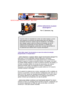 &iquest;C&oacute;mo seleccionar un grupo electr&oacute;geno? - Biblioteca