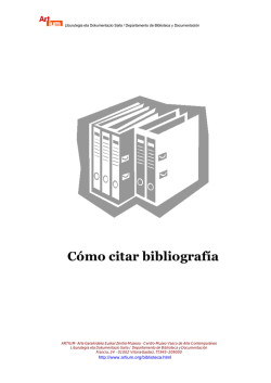 C&oacute;mo citar bibliograf&iacute;a - Artium