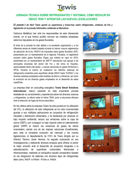 jornada t&eacute;cnica sobre refrigerantes y sistemas, c&oacute;mo reducir - Tewis