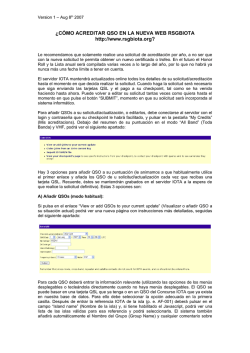 &iquest;C&Oacute;MO ACREDITAR QSO EN LA NUEVA WEB RSGBIOTA http