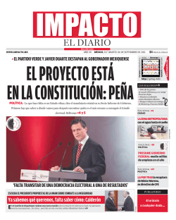 Ya sabemos qu&eacute; queremos, falta saber c&oacute;mo: Calder&oacute;n - Impacto