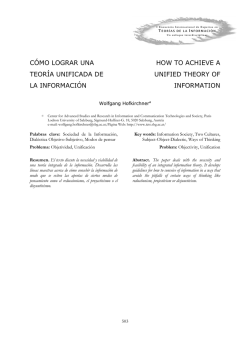 C&Oacute;MO LOGRAR UNA TEOR&Iacute;A UNIFICADA DE LA INFORMACI&Oacute;N