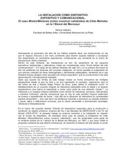 La Instalaci&oacute;n como Dispositivo Expositivo y Comunicacional