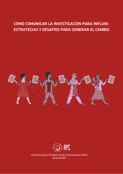 C&Oacute;MO COMUNICAR LA INVESTIGACI&Oacute;N PARA INFLUIR