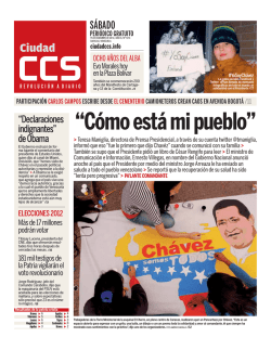 &ldquo;C&oacute;mo est&aacute; mi pueblo&rdquo; - Ciudad CCS