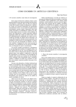 C&Oacute;MO ESCRIBIR UN ART&Iacute;CULO CIENT&Iacute;FICO - Universidad