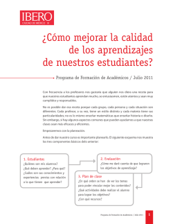 &iquest;C&oacute;mo mejorar la calidad de los aprendizajes de nuestros