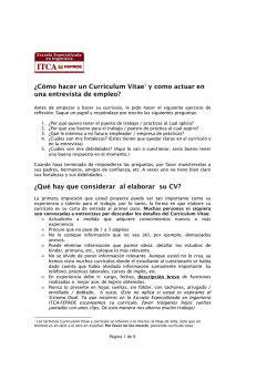 C&oacute;mo hacer un curr&iacute;culo - itca-fepade