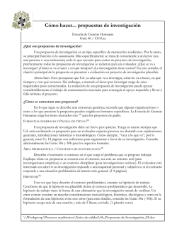 C&oacute;mo hacer... propuestas de investigaci&oacute;n