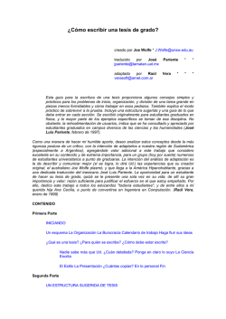 &iquest;C&oacute;mo escribir una tesis de grado?