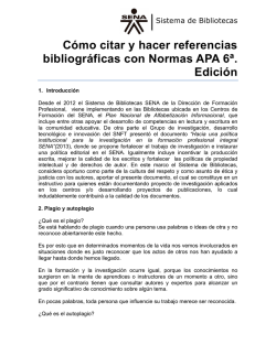 C&oacute;mo citar y hacer referencias bibliogr&aacute;ficas con Normas APA 6&ordf;
