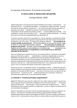 O c&oacute;mo evitar la destrucci&oacute;n del partido Enrique G&oacute;mez, 2010