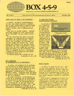 Box 459 - Abril-Mayo 1978 - &iquest;C&oacute;mo Acoge su Grupo a los Invitados?