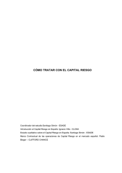 C&Oacute;MO TRATAR CON EL CAPITAL RIESGO - Esade