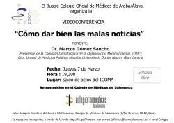 &ldquo;C&oacute;mo dar bien las malas noticias&rdquo; - Colegio Oficial de M&eacute;dicos de