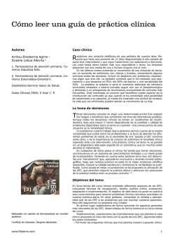 C&oacute;mo leer una gu&iacute;a de pr&aacute;ctica cl&iacute;nica - Centro Nacional de