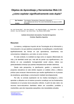 Objetos de Aprendizaje y Herramientas Web 2.0: &iquest;c&oacute;mo explotar